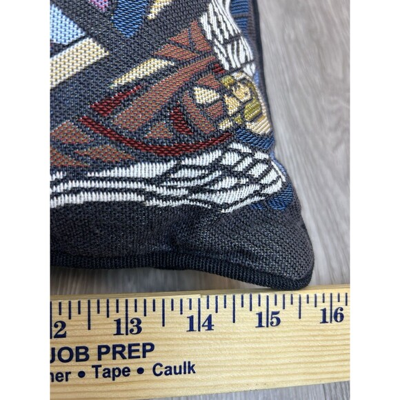 VTG Dakota Tapestry Pillow Nativity Decor Stained Glass Baby Jesus 16” - Picture 7 of 7